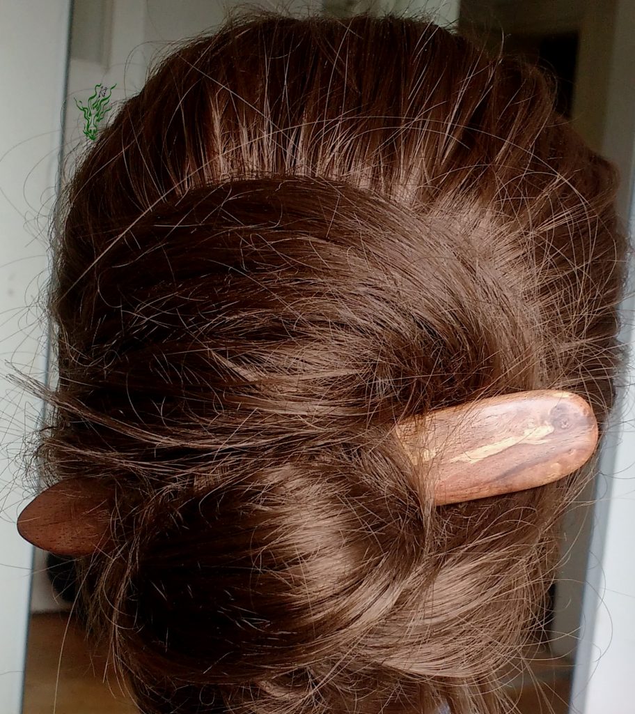 Jadedrache Haarschmuck *Traum aus MaserHolz* Haarstab